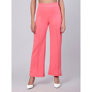                       Kotty Womens Straight Fit Pink Trousers                                              