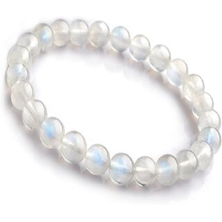                       CEYLONMINE-Natural Moonstone Beads Bracelet For Men  Women , Good For Astrology                                              