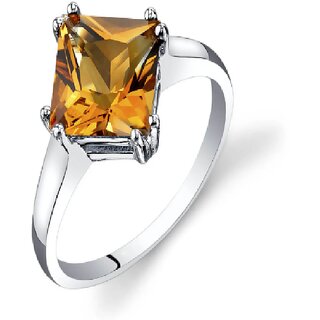                       Certified Yellow Sapphire Pukhraj 6.5cts or 7.25ratti Stone  Silver Ring for Men  Women CEYLONMINE                                              