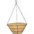 GARDEN DECO 10 INCH Coir Hanging Basket with Chain, Flat Base. (25x25x12.5 cm, 1 Pc) Coir Hanging Pots Home Garden