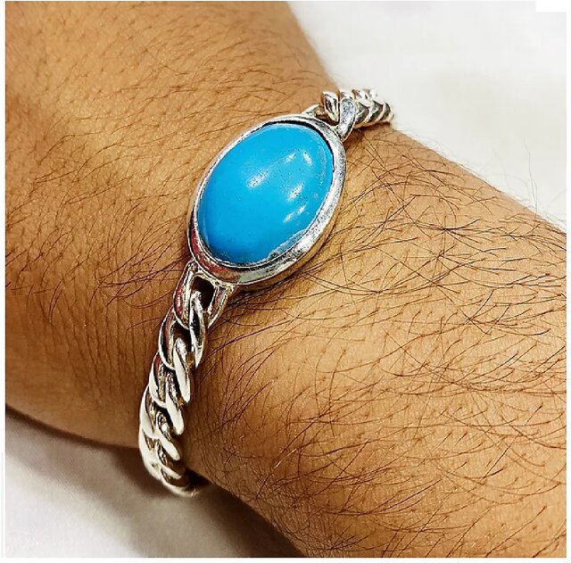 Beaded Bracelet Jewelry for Men  WomenLab Certificate Color Blue Bead  Size 8 MMCharm