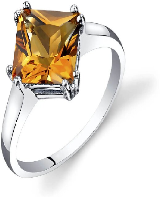 Buy Brilliant Yellow Sapphire Pukhraj Silver Ring for Men and Women Great  Luster Stone. 5ct Plus Simplistic Design Elegant Ring Online in India - Etsy
