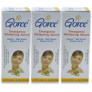                       Goree Emergency Whitening Serum With Avocado And Aloevera 3ml (Pack of 3)                                              