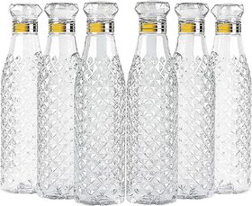 Crystal Diamond Design Plastic Fridge Water Bottle Set 6