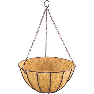 GARDEN DECO- 12 INCH- Coir Hanging Basket-with Chain - Classic Coir Hanging POTS for Home Garden (Set of 1 PC)