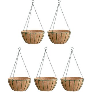                       GARDEN DECO 12 Inch Hanging Basket (Set of 5 PCs)                                              
