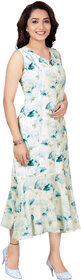 TAT2 FASHIONS womens floral printed calf length casualwear long dress. 3/4 sleeves attatched inside dress-8075print