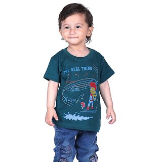                       Kid Kupboard Cotton Baby Boys T-Shirt, Blue, Half-Sleeves, Crew Neck, 2-3 Years, KIDS2923                                              