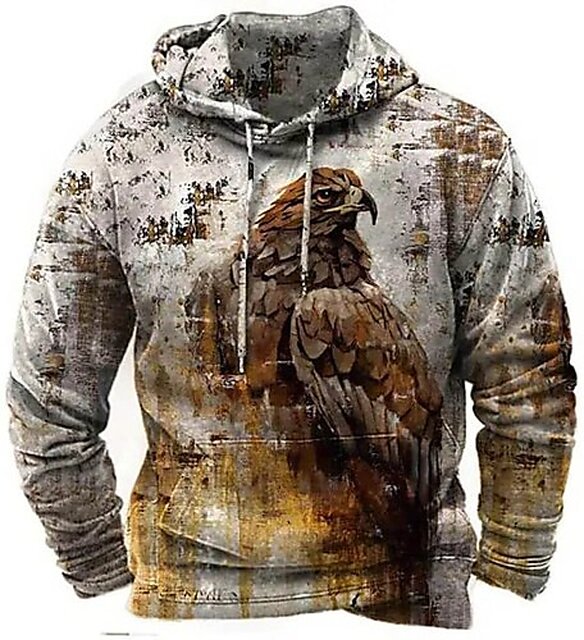 Buy Yellow Tree Mens Printed Multicolor Hooded Sweatshirt Online