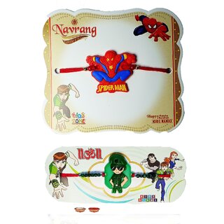                       KAVIM  Spider Man and Little Sigham Kids PVC Rakhi Kids RAKHI sets                                              