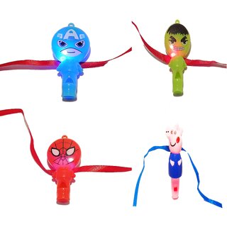                       KAVIM  Pepa Pig ,Avenger, Hulk and Spider Man Kids LED Light and whistle Rakhi Kids RAKHI sets                                              