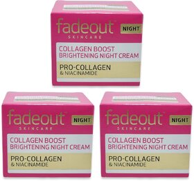 Fadeout Collagen Boost Brightening Night Cream 50g (Pack of 3)