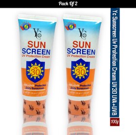 Yc Sunscreen Uv Protection Cream UV30 UVA+UVB 100g (Pack of 2)