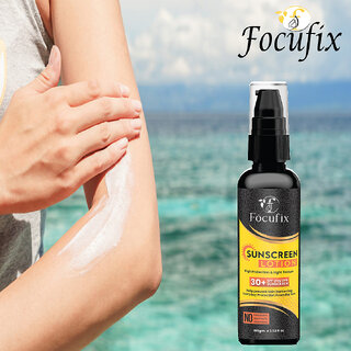                       Focufix Sunscreen Lotion Sun Shield UVB Sunscreen Ultra Protective Face Cream For All Skin Types 100ml                                              