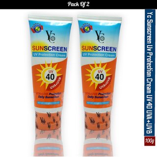                       Yc Sunscreen Uv Protection Cream UV40 UVA+UVB 100g (Pack of 2)                                              