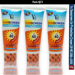 Yc Sunscreen Uv Protection Cream UV40 UVA+UVB 100g (Pack of 3) Yc Sunscreen Uv Protection Cream UV40 UVA+UVB 100g (Pack of 3)