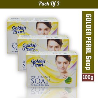                       Golden Pearl Whitening Soap For Acne And Oily Skin 100g (Pack of 3)                                              