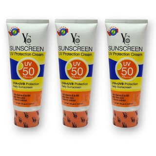                       Yc Sunscreen Uv Protection UV50 Pa++++ 100g (Pack of 3)                                              