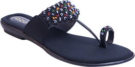 OZURI Women's One Toe Beaded Flats