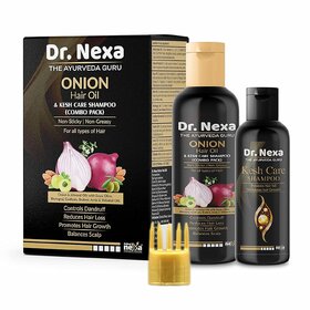 Dr. Nexa Onion Hair Oil With Kesh Care Shampoo Ultimate Hair Care Kit (Shampoo(100ml) + Hair Oil(200ml))- Net Vol (2 Ite