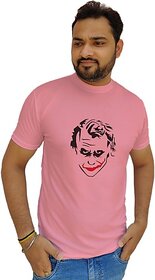 Perfect Fashion Men Printed Round Neck Pink T-Shirt