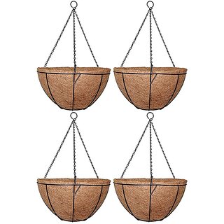                       GARDEN DECO 14 Inch Designer Hanging Basket (Set of 4 PCs)                                              
