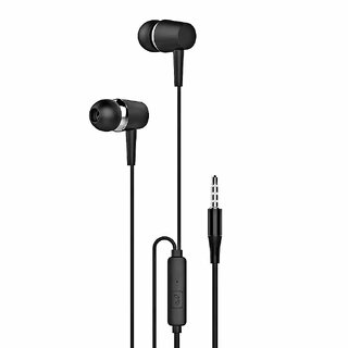                       AXL PA-06 in-Ear Wired Earphone with Mic 3.5mm Jack  1.2 Meter Cable  High Bass  Black                                              