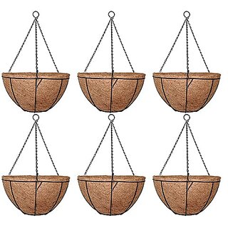                       GARDEN DECO 14 Inch Designer Hanging Basket (Set of 6 PCs)                                              