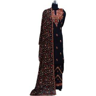                       CASMIR Fashion Women's RAYON Embroidery Unstitched Dress Material PALAZZO Suit WITH DUPATTA                                              