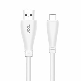                       AXL CB-28 Type C USB Round PVC Sync/Charging Cable for Android with 2.4Amp Output 1 Meter (White)                                              
