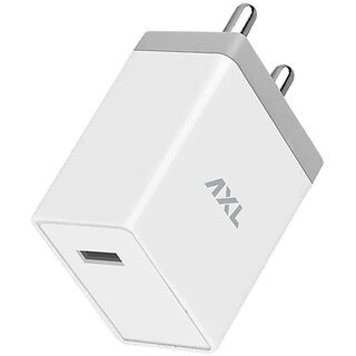                       AXL Wall Charger FC4  Single USB Port 5V/3.0A  Fast Charging Adapter with Micro Cable (White)                                              