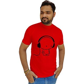 Perfect Fashion Men Printed Round Neck Red T-Shirt