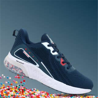 Black Self Design Lace Up Sports Running Shoes