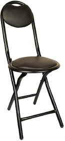 Grandwill Hello Folding Chair for Home/Study Chair and Restaurant Chair (Metal, Black)