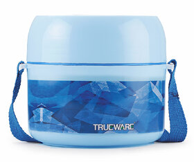 Trueware Foody 1 Lunch Box 1 Plastic Containers Tiffin Insulated Lunch Box Outer Plastic Body BPA Free200 ml x 1- Blue