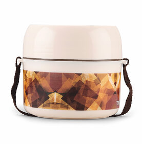 Trueware Foody 1 Lunch Box 1 Plastic Containers Tiffin Insulated Lunch Box Outer Plastic Body BPA Free200 ml x 1- Brown