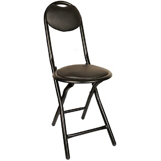                       Grandwill Hello Folding Chair for Home/Study Chair and Restaurant Chair (Metal, Black)                                              