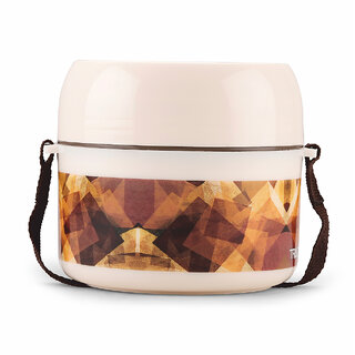                       Trueware Foody 1 Lunch Box 1 Plastic Containers Tiffin Insulated Lunch Box Outer Plastic Body BPA Free200 ml x 1- Brown                                              