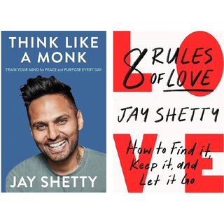                       Jay Shetty 2 Books Set Think Like a Monk  8 Rules of Love (English, Paperback)                                              