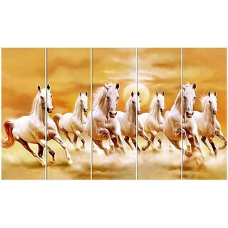                       Sketchfab 7 Horse UV Wall Painting for Home decorative Digital Reprint (2530688) Digital Reprint 30 inch x 50 inch Painting (Without Frame, Pack of 5)                                              