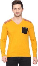 ROARERS Mens V-Neck Yellow Tshirt