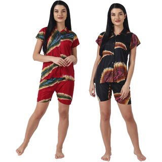                       Kismat Fashion Stylish Top & Short Set Pack Of Two                                              