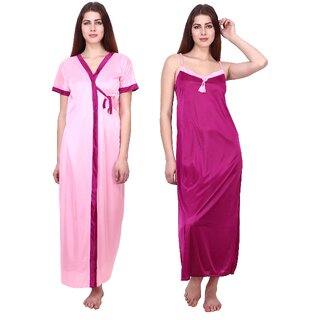                       Kismat Fashion Sexy & Stylish Women Nighty Wth Robe                                              