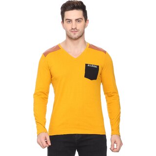                       ROARERS Mens V-Neck Yellow Tshirt                                              