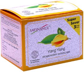 Satinance Ylang Ylang Aromatherapy Bathing Bar (Transparent) 300g (3x100g) Super Saver Pack - Sulphate,Parabeen,SLS Free