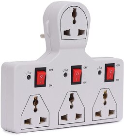 morex 4 Universal Socket 3 Switch Multiplug Sockets Extension Board/Extension Cord