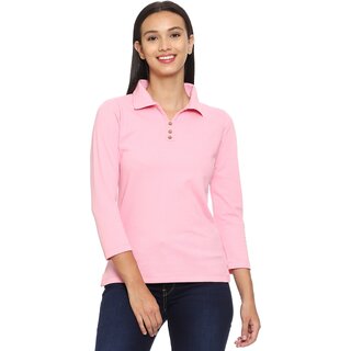                       ROARERS Womens Polo Pink T-shirt                                              