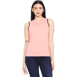                       ROARERS Womens Round Neck Pink Strappy Top                                              