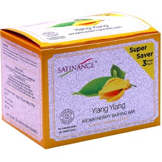 Satinance Ylang Ylang Aromatherapy Bathing Bar (Transparent) 300g (3x100g) Super Saver Pack - Sulphate,Parabeen,SLS Free