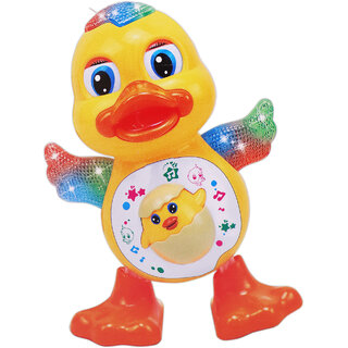 Aseenaa Dancing Duck With Music LED Lights Flashing  Music  Real Action Duck Toy for Toddler Boys  Girls  Pack Of 1